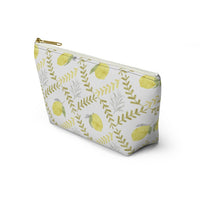 Lemon Tile Accessory Pouch w T-bottom in Yellow